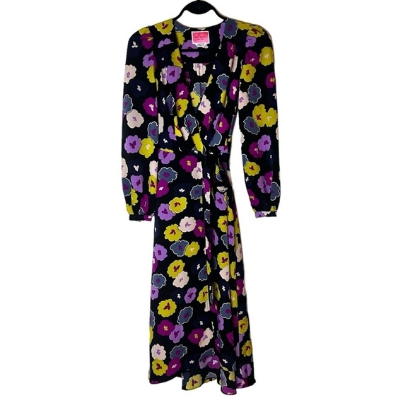 Kate Spade New York Winter Garden Floral Midi Wrap Dress - Picture 6 of 14